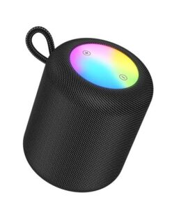 HOCO. SPEAKER HC30 WIRELESS SPORTS 5W TOUCH PANEL AND COLORFUL LED (SUPPORTS TF, USB, AUX) — BLACK