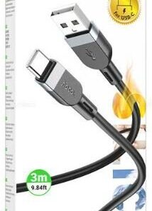 HOCO X109/ USB Type-C/ 3m/ 3A/ Силикон/ Черный