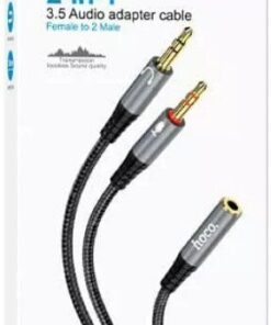 HOCO UPA21/ AUX 3.5 mm jack M — 2×3.5 mm jack F/ 0.25m/ Черный, (Арт. HC-66809)