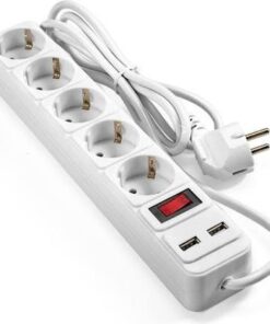 ExeGate SP-5-USB-1.8W (5 евророзеток с заземлением, 2 USB-A 2A, 1.8 м, защита от перегрузки, выключа