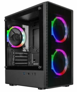 Ginzzu B177  2*USB 2.0,AU FAN 2*12 LED передняя и боковая панель стекло